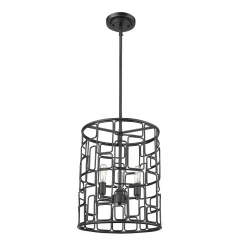 Amoret 3-Light Matte Black Convertible Pendant
