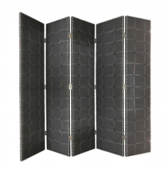108 X 2.5 X 108 Gray Fabric And Wood Double Sided  Screen