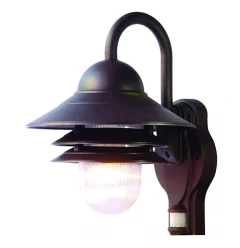 Antiqued Bronze Motion Sensor Outdoor Wall Light