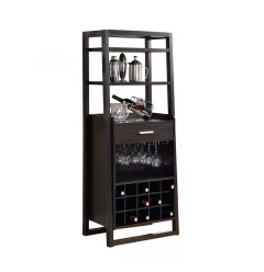 16" Espresso Standard Bar Cabinet With Four Shelves And One Drawer