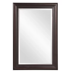 Rectangle Oil Rubbed Bronze Finish Mirror With Wooden Bronze Frame