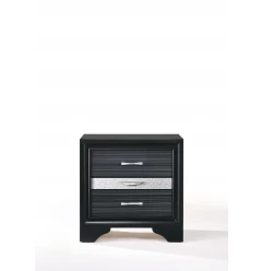 17" Rectangular Three Drawers Nightstand With Solid Wood Top