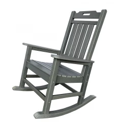 42" Gray Heavy Duty Plastic Rocking Chair