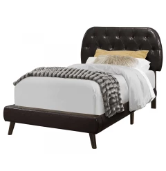 Tufted Black Standard Bed Upholstered With Headboard
