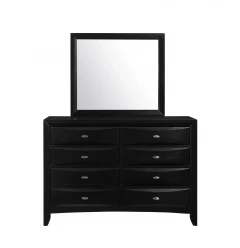 35" Black Wood Framed Accent Mirror