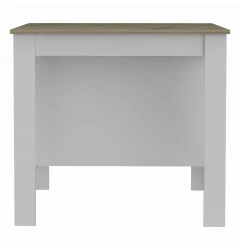 Light Oak and White Kitchen Island with Three Storage Shelves