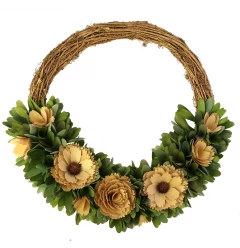 4" Green and Brown Artificial Mixed Assortment Wreath