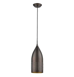 Bronze Hanging Light with Glass Studs