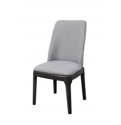 23" X 21" X 39" Light Gray Linen Upholstered Seat And Oak Wood Side Chair