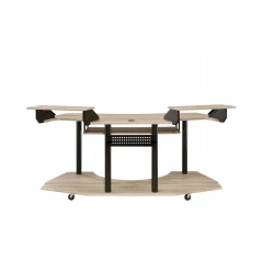 71" Natural and Black Computer Desk