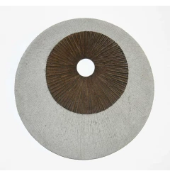 27" X 27" X 3" Brown & Gray Round Double Layer Ribbed  Wall Decor