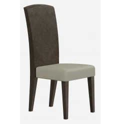 Set Of 2 Espresso Brown Alder Ladder Back Dining Chairs