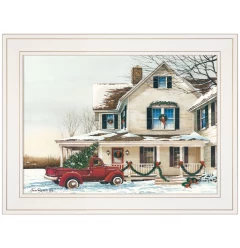 Preparing For Christmas 1 White Framed Print Wall Art