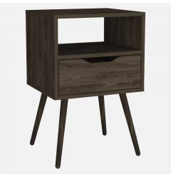Modern Dark Walnut Bedroom Nightstand