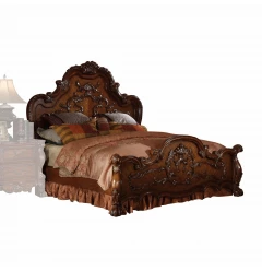 88" X 96" X 76" Cherry Oak Wood Poly Resin California King Bed