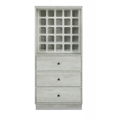 24" Off White Bar Cabinet With Three Drawers