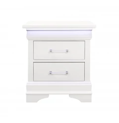 24" White Two Drawer Nightstand