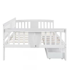 White Solid and Manufactured Wood Full Bed