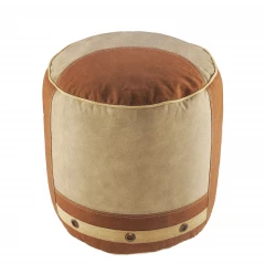 16" Tan 100% Cotton Ottoman