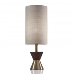 Brass Wood Metal Diabolo Table Lamp
