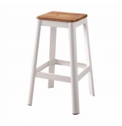 30" Brown And White Metal Backless Counter Height Bar Chair