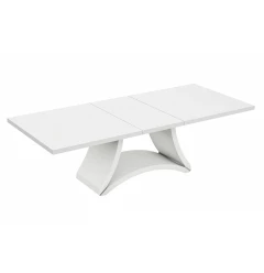 98" White Solid Manufactured Wood Dining Table