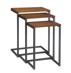 24" Black And Brown Manufactured Wood Rectangular End Table