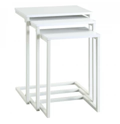 24" White Solid Wood Rectangular End Table