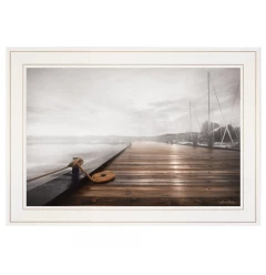 Newport Dock I White Framed Print Wall Art
