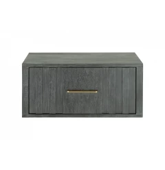 12" Gray Low One Drawer Nightstand