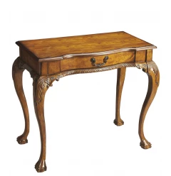 35" Brown Rubberwood Solid Manufactured Wood Writing Desk