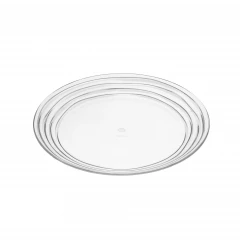Clear Four Piece Round Swirl Acrylic Service For Four Salad Plate Set