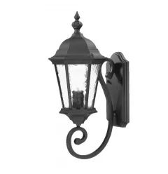 One Light Matte Black Carousel Lantern Wall Light