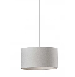 White Fabric Sleek Drum Pendant Lamp