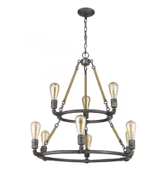 Grayson 9-Light Antique Gray Chandelier