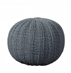 20" Gray 100% Cotton Ottoman