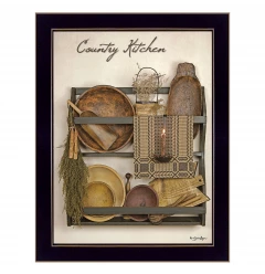 Country Kitchen 8 Black Framed Print Wall Art