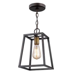 Antique Bronze Metal Tapered Hanging Light
