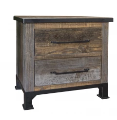 27" Gray Two Drawer Nightstand