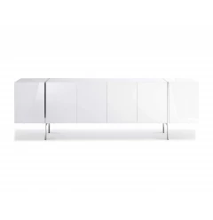 95" White Stainless Steel Solid Console Table