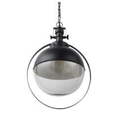 Black Metal Sphere Pendant Hanging Light