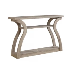 47" Taupe Floor Shelf Console Table With Storage