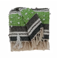 Beige And Black Woven Wool Solid Color Reversable Throw