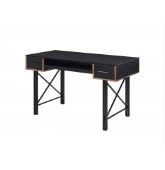 47" Black Computer Desk With Two Drawers