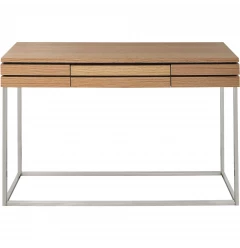 47" Brown and Silver Frame Console Table And Drawers
