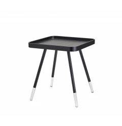 21" Black Solid Wood End Table