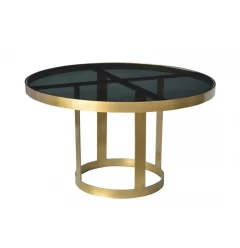 Round Black and Gold Modern Coffee Table