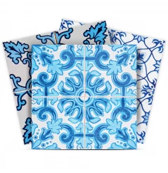 5" X 5" Mediterranean Blues Mosaic Peel and Stick Tiles