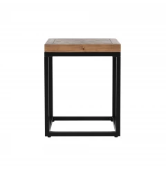 22" Black And Brown Solid Wood End Table