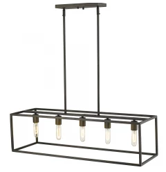Cobar 5-Light Soil-Rubbed Bronze Island Pendant